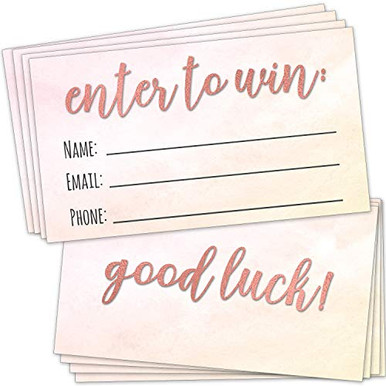 Pink Raffle Box 100 Raffle Tickets 35 x2 Faux Rose Gold Pink Theme Enter to Win Entry ...