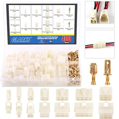Glarks 400Pcs 63mm 1 2 3 4 6 8 9 Pin Electrical Automotive Wire ...
