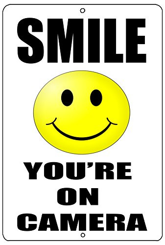 Warning Smile Youre On Camera Security Video Surveillance Metal Tin ...
