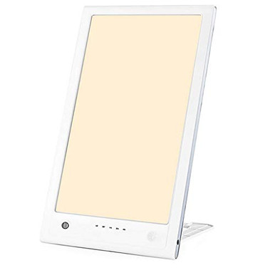 12000 Lux Light Therapy Lamp With Alarm - UV-Free Full Spectrum LED For Home & Office, Adjustable Brightness