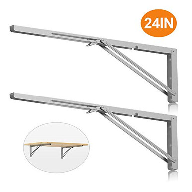 Folding Shelf Brackets 24 Inch 2pcs Heavy Duty Stainless Steel ...