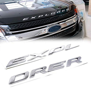 1 Set Sporty Chrome Silver Front Hood Fender 3D Letters EXPLORER Car ...