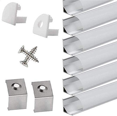 LED Aluminum Channel V Shape 6 Pack 66ft2m LED Strip Light Track with ...