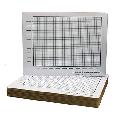 9 x 12 Two Sided Bar Chart Grid Board Bulk 12 Pack - Warehousesoverstock