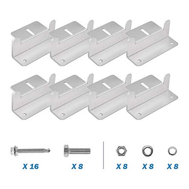 BougeRV Set of 8 Units Solar Panel Mounting Z Brackets KitsSolar Panel ...