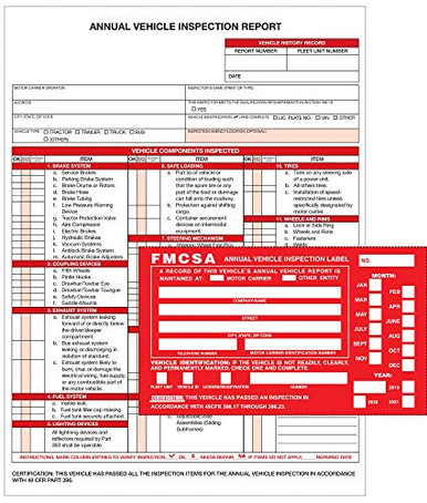 10Pack Annual Vehicle Inspection Report AVIR Form 3Ply Carbonless in ...