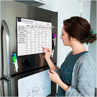 Magnetic Dry Erase Chore Chart for Multiple Kids and Adults: Fridge ...