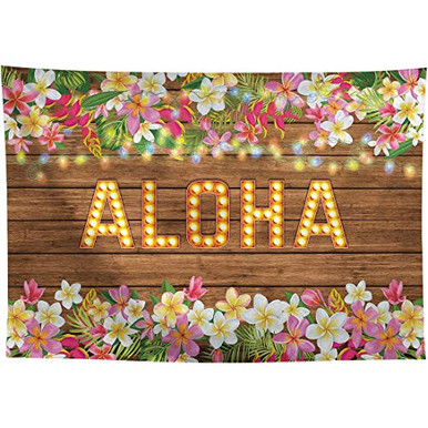 Allenjoy 10x8ft Fabic Aloha Party Backdrop for Summer Tropical Hawaiian ...