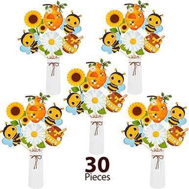 30 Pieces Bee Centerpieces Sticks Honey Bee Table Centerpieces Bee ...