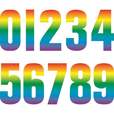 3 Sheets Colorful Numbers Stickers Self Adhesive 09 Stickers Wheelie ...