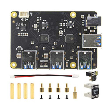Geekworm Raspberry Pi 4 USB HUB, Raspberry Pi 7-Port Stackable USB3.0 ...
