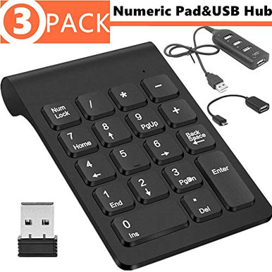 Wireless Number Pad USB C HubNumeric KeypadBluetooth 18 Key Number ...