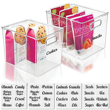 mDesign Deep Plastic Kitchen Storage Organizer Container Bin with 32 ...