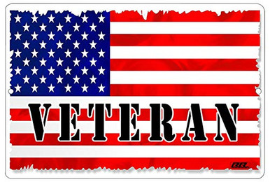 Rogue River Tactical USA Flag Veteran Metal Tin Sign Wall Decor Man ...