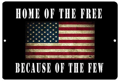 Rogue River Tactical USA Flag Home of The Free Veteran Metal Tin Sign ...