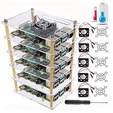 DORHEA Raspberry Pi 4 B Case, Raspberry Pi Rack Cluster Case Stacking ...