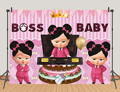 Boss Baby Theme Girl Backdrops Kids Happy Birthday Party Decoration ...