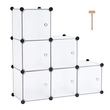 C&AHOME Cube Storage Organizer, Shelving Units, 6 Cubes Plastic Closet ...
