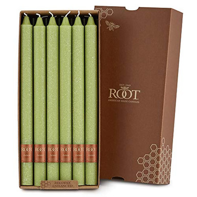 ROOT CANDLES Timberline Arista 12 In. Stone Unscented Taper Candle  Box Of 12 582195