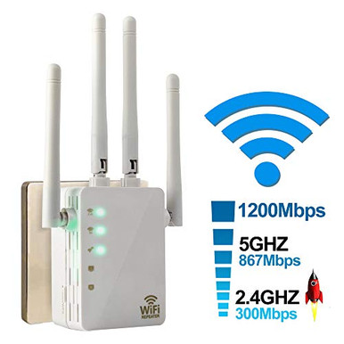 Repeater WiFi Range Extender 1200Mbps Wireless Signal Repeater Booster ...
