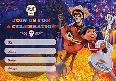 Coco Invitation Cards 20 Fill-in Invites for Kids Birthday Bash and ...