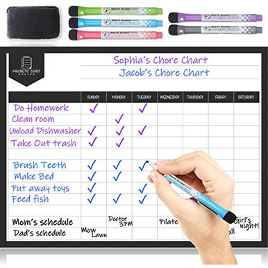 Magnetic Chore Chart for Fridge Dry Erase Behaviour Chart for Multiple ...
