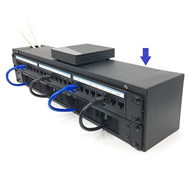  2U Hinged Wall Mount Patch Panel Bracket - 6 Inch Deep - 19\" Patch Panel Swing Rack For Shallow Network Equipment- 22lbs (WALLMOUNTH2), Black