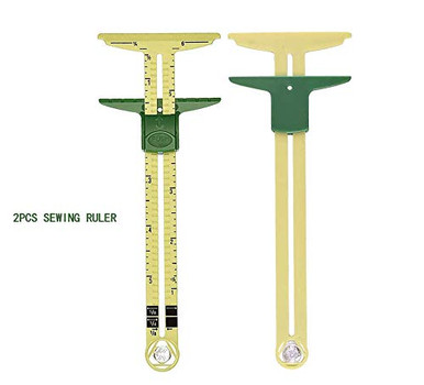 CUMUO 2pcs T-Shaped Sliding Gauge Sewing Measuring 5-in-1 Sewing Ruler ...