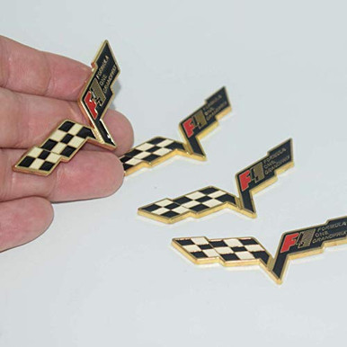 Gold Racing Flags Racing Flag Gold Racing Flag Hq Metal Trunk Badge Auto Fender Side Door ...