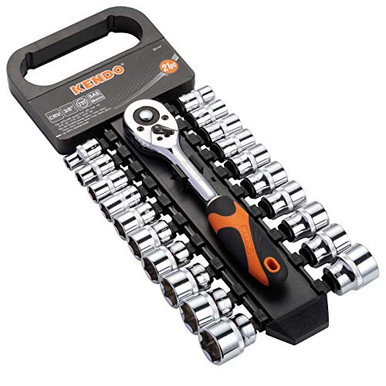 KENDO 21pcs 38 Drive Ratchet Socket Wrench Set Professional 72 Tooth ...