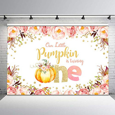 Avezano Pumpkin 1st Birthday Backdrop Floral Litttle Pumpkin First ...