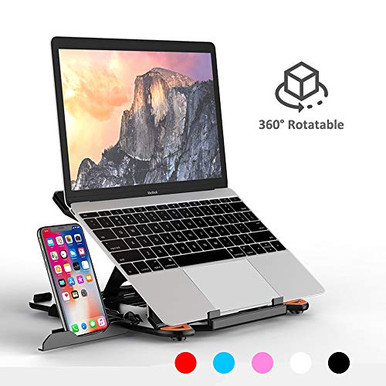 Adjustable Laptop Stand Portable Computer Riser for Desk with Phone ...