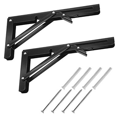 VoiceFly Folding Shelf Brackets Heavy Duty Metal Triangle for Table ...