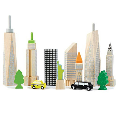 Top Right Toys City Skyline Set Wooden Town Block City Toys 15 Piece ...