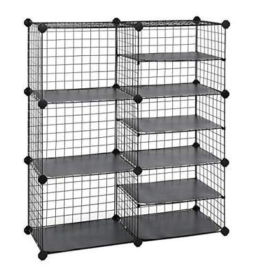 SONGMICS Cube Storage Unit Interlocking Metal Wire Organizer with ...
