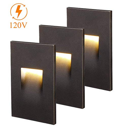 Cloudy Bay 120V Dimmable CRI 90 LED Step Light Vertical 3000K Oil ...