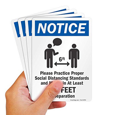 SmartSign Notice - Please Practice Social Distancing Maintain at Least ...