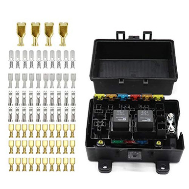 Iztoss 21-Slot Relay Box 7 Relays 9 ATC ATO Fuses Holder with Metallic