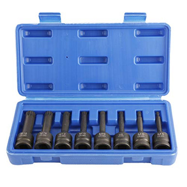 Stubby Impact Stecknuss-Set Triple Square (M4-M18) – 9-teilig, Für Enge Bauräume