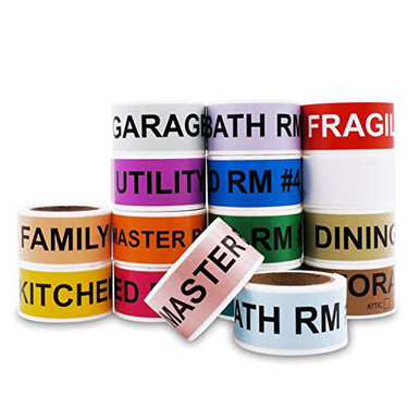 Aegis Moving Color Coding Labels – 16 Rolls (800 Stickers) For 4-Bedroom House + Fragile Labels