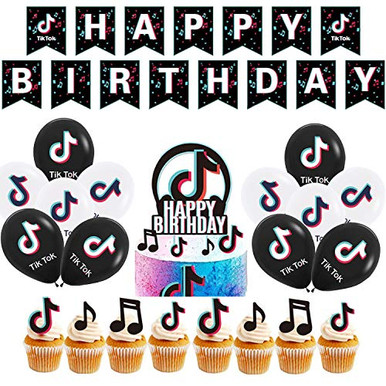 38 Pieces TikTok Birthday Party Decorations TikTok Happy Birthday ...