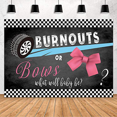 Baseball Theme Gender Reveal MEHOFOND Baseball Gender Reveal Backdrop - 6x3.6 Ft Sports Theme Banner For Boy Or Girl Party Decorations Party Backdrop Banner