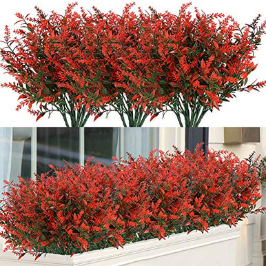 ArtBloom 8 Bundles Outdoor Artificial Lavender Fake Flowers UV ...