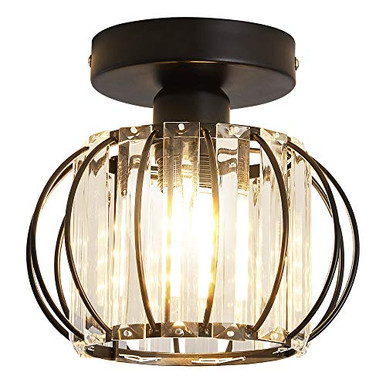 YYJLX Semi Flush Mount Ceiling Light Fixture Antique Black Metal Mini ...
