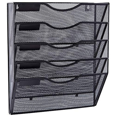 Kuntine.B 5 Pocket Wall File Holder Organizer Office Hanging Magazine Holder Wall File Organizer For Office Home Black 5 Tier P 123873764