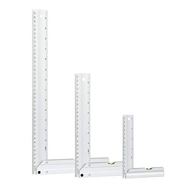 POWERTEC 80005 L Square Ruler Set w Bubble Levels Anodized Aluminum ...