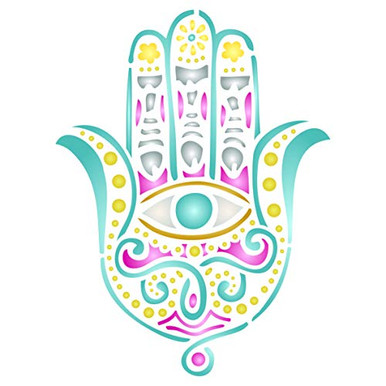 Fatimas Hand Stencil 3 x 4 inch S Hamsa Hand Islam Judaism Kabbalah ...
