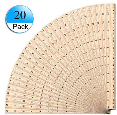 20 Pack Wooden Ruler Wood Rulers School Rulers Office Rulers and ...