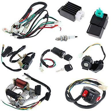 Cobeky Elektrik-Set Für 4-Takt ATV 50-125cc – Inkl. CDI, Kabelbaum, Stator, Zündspule, Magnetrelais, Für Quad, Dirt Bike, Go Kart
