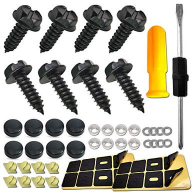Black License Plate Screws 8pc Rust Proof Stainless Steel Screws 3 4 ...